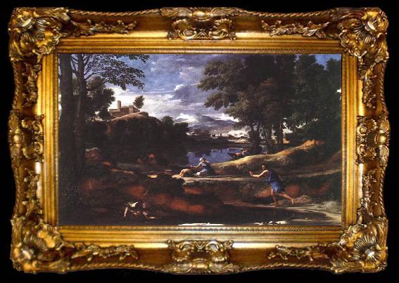 framed  Nicolas Poussin Landscape with a Man Killed by a Snake, ta009-2